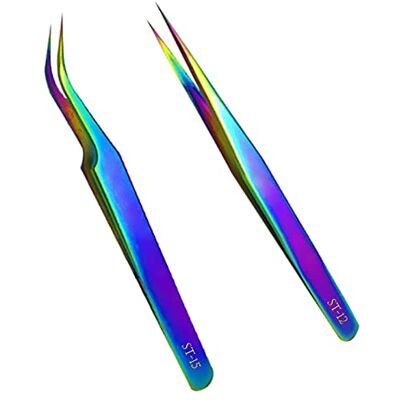 KLTMYFW Ensemble de pinces à épiler Outils de peinture diamant Pince à épiler pour extension de cils En acier inoxydable Anti-statique Courbée Pour peinture au diamant, électronique, travail de KLTMYFW Ensemble de pinces à épiler Outils de peinture diamant Pince à épiler pour extension de cils En acier inoxydable Anti-statique Courbée Pour peinture au diamant, électronique, travail de