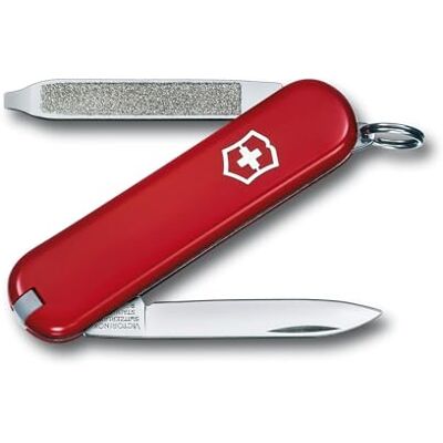 Victorinox Taschenmesser Escort klein (6 Funktionen, Nagelfeile, Schraubendreher, Pinzette, Zahnstocher, Ring) rot Victorinox Taschenmesser Escort klein (6 Funktionen, Nagelfeile, Schraubendreher, Pinzette, Zahnstocher, Ring) rot