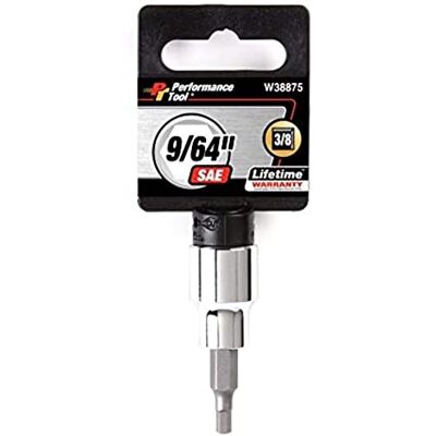 PERFORMANCE TOOL W38875 Socket hexagonal, 3/8-Inch Drive, 9/64 PERFORMANCE TOOL W38875 Socket hexagonal, 3/8-Inch Drive, 9/64