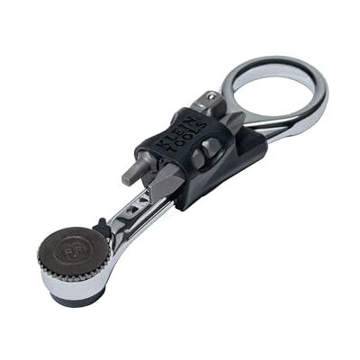 KLEIN TOOLS 65200MAG Mini cliquet magnétique à profil fin, ensemble de tournevis à cliquet à 90 dents avec tourne-écrous de 6,35 mm, stockage de 4 embouts, comprend un adaptateur Phillips, fendu KLEIN TOOLS 65200MAG Mini cliquet magnétique à profil fin, ensemble de tournevis à cliquet à 90 dents avec tourne-écrous de 6,35 mm, stockage de 4 embouts, comprend un adaptateur Phillips, fendu