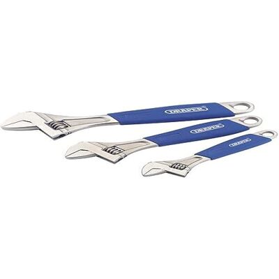 Draper 88598 3 PCE Soft Grip Adjustable Wrench Set Draper 88598 3 PCE Soft Grip Adjustable Wrench Set