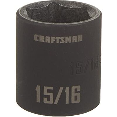 Craftsman Douille à choc peu profonde, SAE, entraînement 1/2", 15/16", 6 points (CMMT15857) Craftsman Douille à choc peu profonde, SAE, entraînement 1/2", 15/16", 6 points (CMMT15857)