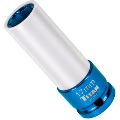 Titan 21091 Douille d'écrou profond à choc 1,27 cm x 17 mm Titan 21091 Douille d'écrou profond à choc 1,27 cm x 17 mm
