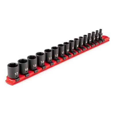 TEKTON Jeu de douilles à choc 6 pans 1/4" avec rail, 16 pièces (4-17 mm) SID90102 TEKTON Jeu de douilles à choc 6 pans 1/4" avec rail, 16 pièces (4-17 mm) SID90102