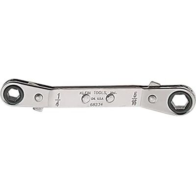 KLEIN TOOLS 68234 Ratcheting Offset Box Wrench, Fully Reversible, 1/4 by 5/16-Inch 1/4-Inch by 5/16-Inch KLEIN TOOLS 68234 Ratcheting Offset Box Wrench, Fully Reversible, 1/4 by 5/16-Inch 1/4-Inch by 5/16-Inch