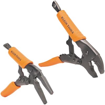 KLEIN TOOLS 38663 Lot de 2 pinces à bec long de 17,8 cm et pince à mâchoire incurvée de 25,4 cm, couple élevé et puissance de préhension KLEIN TOOLS 38663 Lot de 2 pinces à bec long de 17,8 cm et pince à mâchoire incurvée de 25,4 cm, couple élevé et puissance de préhension