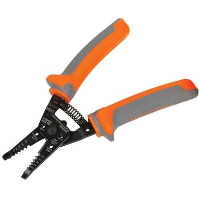 KLEIN TOOLS Klein Kurve 11055RINS Pince à dénuder isolée 1000 V pour couper et bandes 10-18 solides et 12-20 fils AWG, orange KLEIN TOOLS Klein Kurve 11055RINS Pince à dénuder isolée 1000 V pour couper et bandes 10-18 solides et 12-20 fils AWG, orange