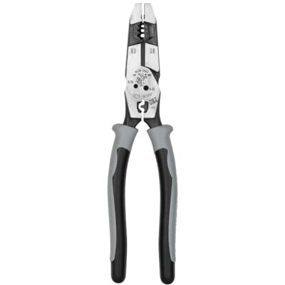 KLEIN TOOLS J2159CRTP Pince coupante latérale, fabriquée aux États-Unis, pince hybride Journeyman à haut levier de 22,9 cm avec sertisseur, extracteur de ruban de pêche et pince à dénuder KLEIN TOOLS J2159CRTP Pince coupante latérale, fabriquée aux États-Unis, pince hybride Journeyman à haut levier de 22,9 cm avec sertisseur, extracteur de ruban de pêche et pince à dénuder