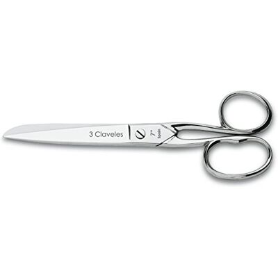 3 Claveles Ciseaux couturiers en acier au carbone, argenté, 17,5 cm 7 po 3 Claveles Ciseaux couturiers en acier au carbone, argenté, 17,5 cm 7 po