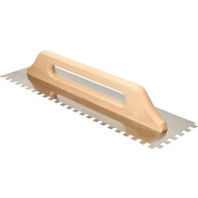 KOTARBAU ® Truelle dentelé en acier inoxydable 480 mm Dent 10x10 mm avec manche en bois KOTARBAU ® Truelle dentelé en acier inoxydable 480 mm Dent 10x10 mm avec manche en bois