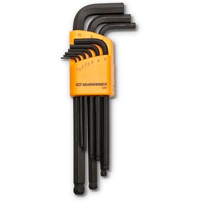GEARWRENCH Lot de 9 clés hexagonales métriques à extrémité sphérique à long bras – 83521 GEARWRENCH Lot de 9 clés hexagonales métriques à extrémité sphérique à long bras – 83521