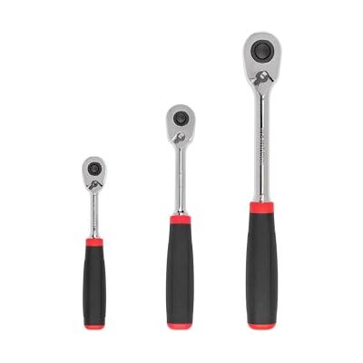 TEKTON Jeu de cliquet à dégagement rapide à prise confortable de 1/4, 3/8, 1/2 pouce (3 pièces) SRH91101 TEKTON Jeu de cliquet à dégagement rapide à prise confortable de 1/4, 3/8, 1/2 pouce (3 pièces) SRH91101