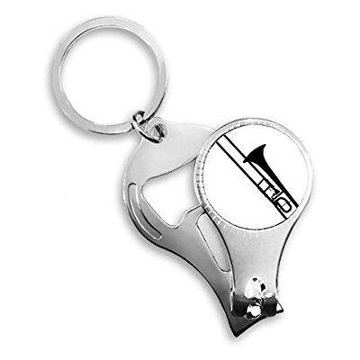 BeatChong Instrument de musique classique pour trombone Motif Porte-clés Bague multifonction Pince à ongles Décapsuleur Cadeau BeatChong Instrument de musique classique pour trombone Motif Porte-clés Bague multifonction Pince à ongles Décapsuleur Cadeau