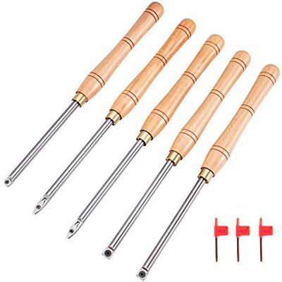 VEVOR Lot de 5 burins rotatifs en métal dur de 12 mm avec insert multifonction en métal dur Outil de travail du bois rond avec manche en bois et métal dur 5 tranchants VEVOR Lot de 5 burins rotatifs en métal dur de 12 mm avec insert multifonction en métal dur Outil de travail du bois rond avec manche en bois et métal dur 5 tranchants