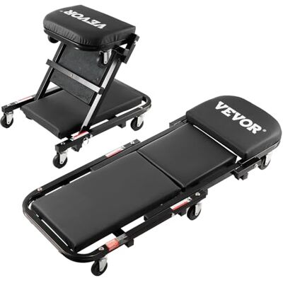 VEVOR Atelier Planche à roulettes 2 en 1 Chaise de montage 2 en 1 1016 mm de long Fauteuil roulant pliable avec 6 roues universelles Siège rembourré Pour garage VEVOR Atelier Planche à roulettes 2 en 1 Chaise de montage 2 en 1 1016 mm de long Fauteuil roulant pliable avec 6 roues universelles Siège rembourré Pour garage