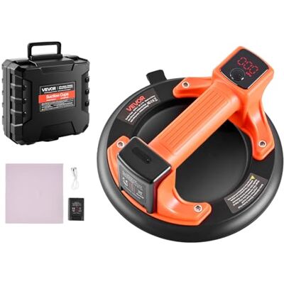 VEVOR Ventouse d'aspiration sans fil de 203 mm avec affichage numérique pour la puissance d'aspiration et le niveau de la batterie, capacité de levage maximale de 200 kg, outil pour soulever le VEVOR Ventouse d'aspiration sans fil de 203 mm avec affichage numérique pour la puissance d'aspiration et le niveau de la batterie, capacité de levage maximale de 200 kg, outil pour soulever le