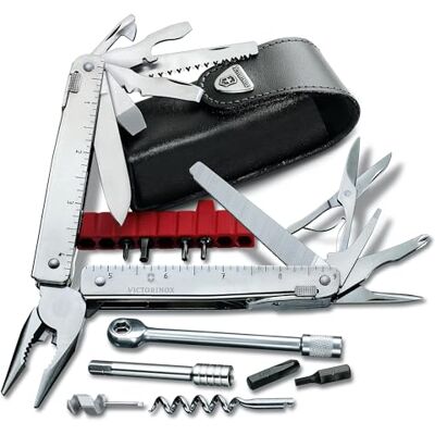 Victorinox Couteau Suisse Swiss Tool X Plus Ratchet, 40 Fonctions, Outil Multifonction, y c. Pince à Bec, Lame Blocable, Argent Victorinox Couteau Suisse Swiss Tool X Plus Ratchet, 40 Fonctions, Outil Multifonction, y c. Pince à Bec, Lame Blocable, Argent