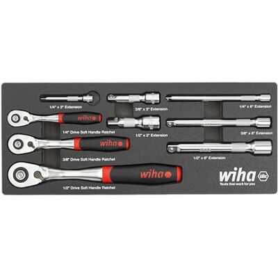 Wiha 33388 Lot de 9 plateaux à cliquet SoftFinish Wiha 33388 Lot de 9 plateaux à cliquet SoftFinish