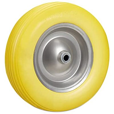 Relaxdays Roue de brouette 4.80 4.00-8, roue caoutchouc, roue secours, jante, pneus de diable 100 kg charge, jaune gris Relaxdays Roue de brouette 4.80 4.00-8, roue caoutchouc, roue secours, jante, pneus de diable 100 kg charge, jaune gris