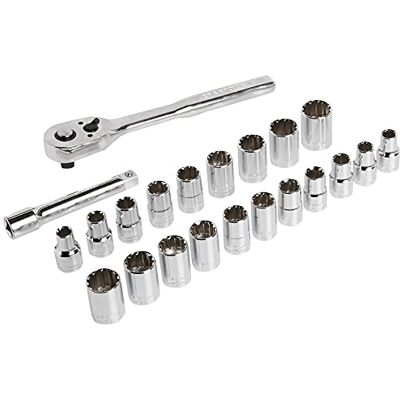 Craftsman CMMT12015 Lot de 19 clés à douilles universelles 1/2" avec cliquet à 72 dents Craftsman CMMT12015 Lot de 19 clés à douilles universelles 1/2" avec cliquet à 72 dents