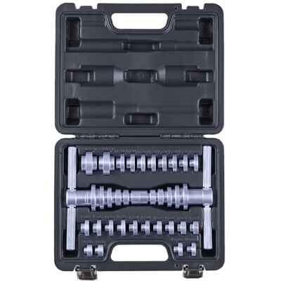 VEVOR Kit de presse à roulement, 25 pièces, ensemble de tournevis de course et de joint de roulement avec bagues et clés, ensemble d'outils de pilote de douille, kit d'outils d'installation de VEVOR Kit de presse à roulement, 25 pièces, ensemble de tournevis de course et de joint de roulement avec bagues et clés, ensemble d'outils de pilote de douille, kit d'outils d'installation de