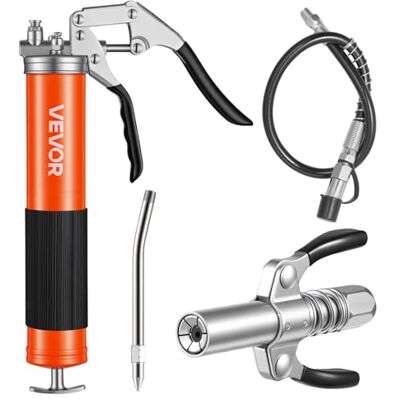VEVOR Pistolet à graisse, 8000 psi, kit de pistolet à graisse avec capacité de 410 ml, comprend un tuyau flexible de 45,7 cm, un coupleur de graisse à double poignée, un tuyau rigide d'extension et VEVOR Pistolet à graisse, 8000 psi, kit de pistolet à graisse avec capacité de 410 ml, comprend un tuyau flexible de 45,7 cm, un coupleur de graisse à double poignée, un tuyau rigide d'extension et