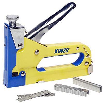 Kinzo Agrafeuse Manuelle 3 en 1 Jaune Cloueuse Bricolage Outil Agrafes Clous Kinzo Agrafeuse Manuelle 3 en 1 Jaune Cloueuse Bricolage Outil Agrafes Clous
