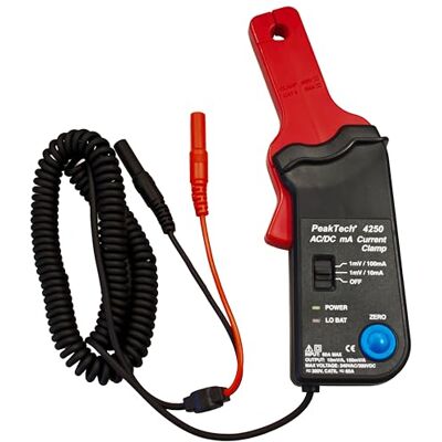 PeakTech P 4250 Pince Ampèremétrique Adaptateur pour Multimètre AC/DC avec Connecteurs 4 mm Réglage du Point zéro pour Ampérométrie CC, Mesure de Courant Jusqu'à 9 mm Pince Ampèremétrique CAT III PeakTech P 4250 Pince Ampèremétrique Adaptateur pour Multimètre AC/DC avec Connecteurs 4 mm Réglage du Point zéro pour Ampérométrie CC, Mesure de Courant Jusqu'à 9 mm Pince Ampèremétrique CAT III
