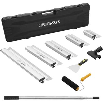 VEVOR Kit de lames de mastic pour cloison sèche de 7/10/14/16/24" + poignée d'extension de 34 à 81,6 pouces en acier inoxydable, outils de mastic professionnels pour plaques de plâtre/plaques VEVOR Kit de lames de mastic pour cloison sèche de 7/10/14/16/24" + poignée d'extension de 34 à 81,6 pouces en acier inoxydable, outils de mastic professionnels pour plaques de plâtre/plaques