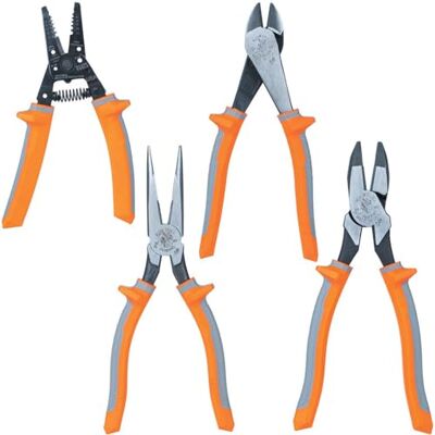 KLEIN TOOLS 9417R Lot de 4 pinces isolées et pince à dénuder pour fil de fer à dénuder KLEIN TOOLS 9417R Lot de 4 pinces isolées et pince à dénuder pour fil de fer à dénuder