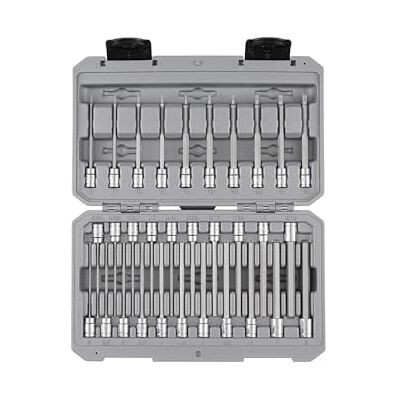 TEKTON Lot de 31 douilles hexagonales et Torx avec étui, 1/4" (5/64-5/16", 2-8 mm, T6-T30) SHB90303 TEKTON Lot de 31 douilles hexagonales et Torx avec étui, 1/4" (5/64-5/16", 2-8 mm, T6-T30) SHB90303
