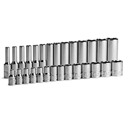 Capri Tools Jeu de douilles 6 pans de 6,35 mm (peu profondes et profondes, 4 à 15 mm) Capri Tools Jeu de douilles 6 pans de 6,35 mm (peu profondes et profondes, 4 à 15 mm)