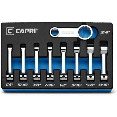 Capri Tools Lot de 9 adaptateurs de couple 12 points 1/4 à 1,9 cm, SAE, avec plateau de mécanicien Capri Tools Lot de 9 adaptateurs de couple 12 points 1/4 à 1,9 cm, SAE, avec plateau de mécanicien