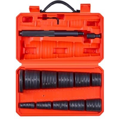 VEVOR Kit de presse à roulement, 52 pièces, ensemble de tournevis de course et de joint de roulement avec 49 bagues et arbre de poignée, ensemble d'outils de tournevis de douille, kit d'outils VEVOR Kit de presse à roulement, 52 pièces, ensemble de tournevis de course et de joint de roulement avec 49 bagues et arbre de poignée, ensemble d'outils de tournevis de douille, kit d'outils