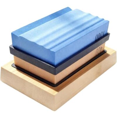 Generic Pierres de sculpture pour outils de sculpture en bois Whetstones Carvers Sharpener -Gouge Stone 400 & 1000 Grit with Removable Non-Slip Pads and A Bamboo Base, Blue Red, 5.9×4.1×3.7 in (TP-201215A2) Generic Pierres de sculpture pour outils de sculpture en bois Whetstones Carvers Sharpener -Gouge Stone 400 & 1000 Grit with Removable Non-Slip Pads and A Bamboo Base, Blue Red, 5.9×4.1×3.7 in (TP-201215A2)