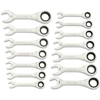GEARWRENCH Lot de 14 clés à cliquet mixtes 90 dents 12 points, SAE et métriques 3/8" à 3/4" et 10 mm à 18 mm 86859 GEARWRENCH Lot de 14 clés à cliquet mixtes 90 dents 12 points, SAE et métriques 3/8" à 3/4" et 10 mm à 18 mm 86859