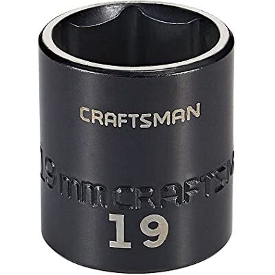 Craftsman Douille à choc, peu profonde, métrique, entraînement 3/8", 19 mm (CMMT15847) Craftsman Douille à choc, peu profonde, métrique, entraînement 3/8", 19 mm (CMMT15847)