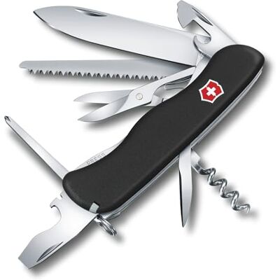 Victorinox Couteau Suisse Outrider, 14 Fonctions, Outil Multifonction avec Lame Blocable, Ouvre-Boîtes, Tournevis 3 mm, Tire-Bouchon, Noir Victorinox Couteau Suisse Outrider, 14 Fonctions, Outil Multifonction avec Lame Blocable, Ouvre-Boîtes, Tournevis 3 mm, Tire-Bouchon, Noir