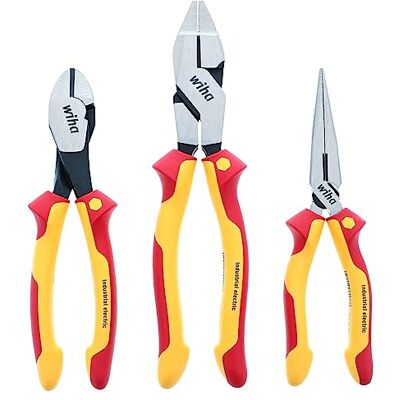 Wiha 32968 Lot de 3 pinces et couteaux industriels isolés Wiha 32968 Lot de 3 pinces et couteaux industriels isolés