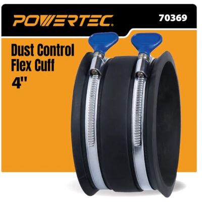 POWERTEC 70369 Manchon flexible de contrôle de la poussière de 10,2 cm avec colliers de serrage à clé réglable, connecteur de tuyau en caoutchouc pour le travail du bois, accessoires et machines de POWERTEC 70369 Manchon flexible de contrôle de la poussière de 10,2 cm avec colliers de serrage à clé réglable, connecteur de tuyau en caoutchouc pour le travail du bois, accessoires et machines de