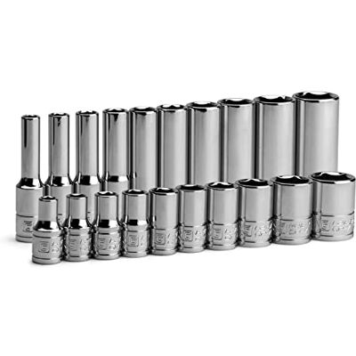 Capri Tools Jeu de douilles 6 pans de 6,35 mm (peu profondes et profondes, 3/16 à 9/16’’) Capri Tools Jeu de douilles 6 pans de 6,35 mm (peu profondes et profondes, 3/16 à 9/16’’)