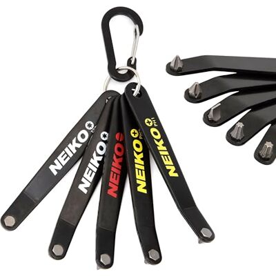 Neiko 01322A Lot de 5 tournevis décalés à profil ultra bas et Torx, construction en acier S2 robuste, SAE, profondeur d'embout de 10 mm, embout hexagonal coudé, tournevis courbé pour espaces Neiko 01322A Lot de 5 tournevis décalés à profil ultra bas et Torx, construction en acier S2 robuste, SAE, profondeur d'embout de 10 mm, embout hexagonal coudé, tournevis courbé pour espaces
