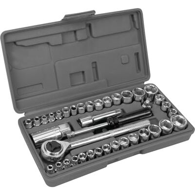 PERFORMANCE TOOL W1173 Jeu de 40 douilles impériales et métriques, avec entraînement 1/4" et 3/8 PERFORMANCE TOOL W1173 Jeu de 40 douilles impériales et métriques, avec entraînement 1/4" et 3/8