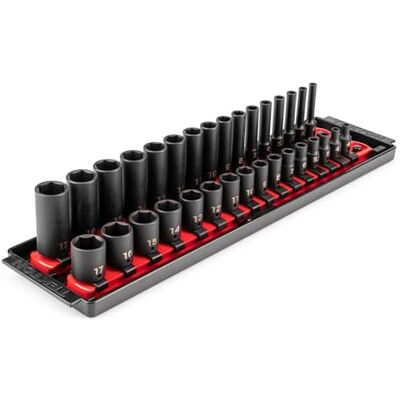 TEKTON Jeu de douilles à choc 6 pans avec rails et plateau, 32 pièces (4-17 mm) SID90201 TEKTON Jeu de douilles à choc 6 pans avec rails et plateau, 32 pièces (4-17 mm) SID90201