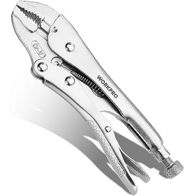 WORKPRO Pince de verrouillage, pince à mâchoire incurvée de 17,8 cm, pince de verrouillage en acier au chrome vanadium avec coupe-fil, poignées d'étau réglables de verrouillage pour serrer, torsion, WORKPRO Pince de verrouillage, pince à mâchoire incurvée de 17,8 cm, pince de verrouillage en acier au chrome vanadium avec coupe-fil, poignées d'étau réglables de verrouillage pour serrer, torsion,