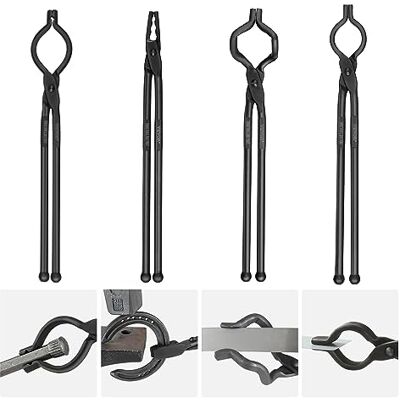 VEVOR Pince de Forge 4PCs Tenailles de Forge 46 cm en V en Gueule de Loup en ZV et Pince de Préhension en Acier au Carbone Long Manche Bonne Prise Opération Plus Sûre Matériels de Base pour Forgeron VEVOR Pince de Forge 4PCs Tenailles de Forge 46 cm en V en Gueule de Loup en ZV et Pince de Préhension en Acier au Carbone Long Manche Bonne Prise Opération Plus Sûre Matériels de Base pour Forgeron