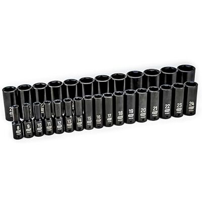 GEARWRENCH 84935N Jeu de douilles à percussion, 29 pièces d'entraînement 1/2", 6 bordures, profondes et métriques - GEARWRENCH 84935N Jeu de douilles à percussion, 29 pièces d'entraînement 1/2", 6 bordures, profondes et métriques -