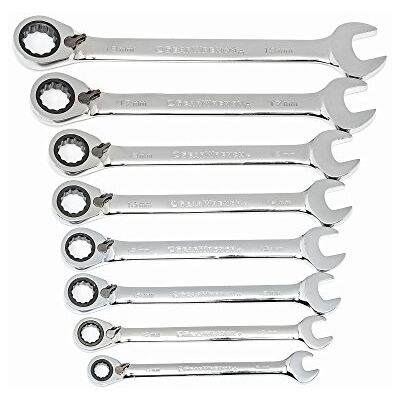 GEARWRENCH Lot de 8 clés mixtes à cliquet réversibles 12 pt, métriques 9543 GEARWRENCH Lot de 8 clés mixtes à cliquet réversibles 12 pt, métriques 9543