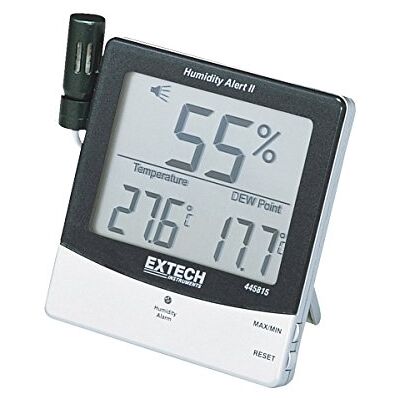 EXTECH 445815 Hygro-Thermomètre Alerte Humidité, Point Rosée Alarmes programmables, point rosée, triple affichage, min/max, potentiomètre étalonnage terrain, sonde EXTECH 445815 Hygro-Thermomètre Alerte Humidité, Point Rosée Alarmes programmables, point rosée, triple affichage, min/max, potentiomètre étalonnage terrain, sonde
