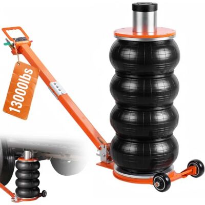 VEVOR Cric pneumatique de 6 tonnes/5 900 kg, 2-5 S avec colonne surélevée et poignée réglable, facile à soulever et peu encombrant avec coussinet en caoutchouc épais, convient pour berline, SUV VEVOR Cric pneumatique de 6 tonnes/5 900 kg, 2-5 S avec colonne surélevée et poignée réglable, facile à soulever et peu encombrant avec coussinet en caoutchouc épais, convient pour berline, SUV